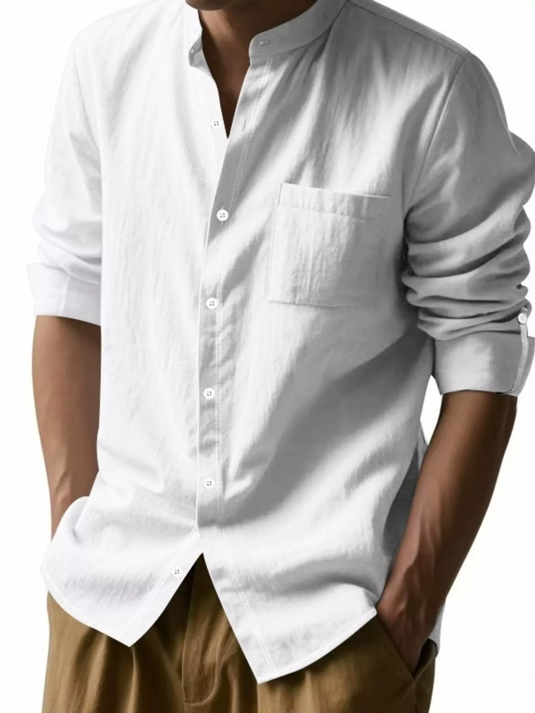 Men's Full Size Button Up Long Sleeve Shirt Plus Size