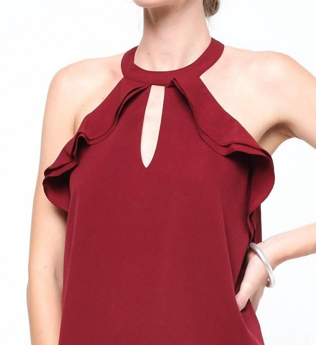 Two Layer Ruffle Halter Top