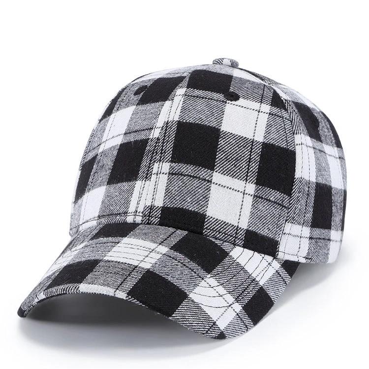 Checkered Peak Baseball Hat For Men
