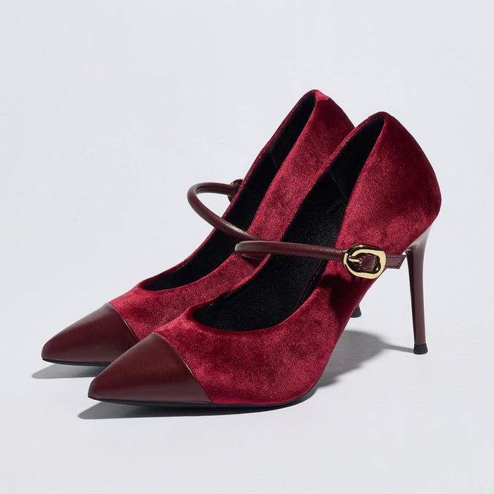 Women Stiletto Heel High Heel Shoes Pointed Toe Sexy Socialite French Shallow Mouth Pumps Satin Mary Jane Shoes