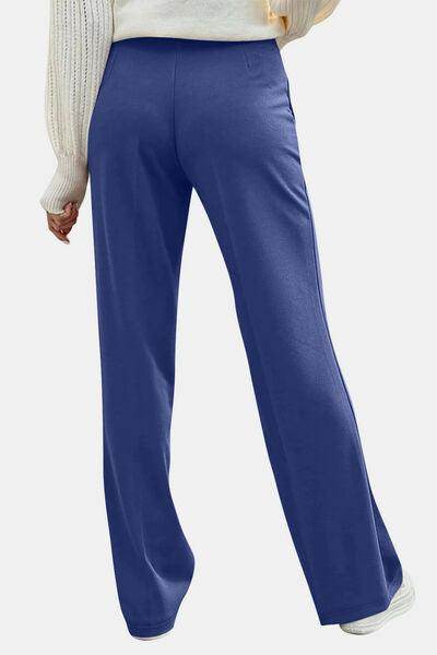 Decorative Button High Rise Pants for Stylish Comfort