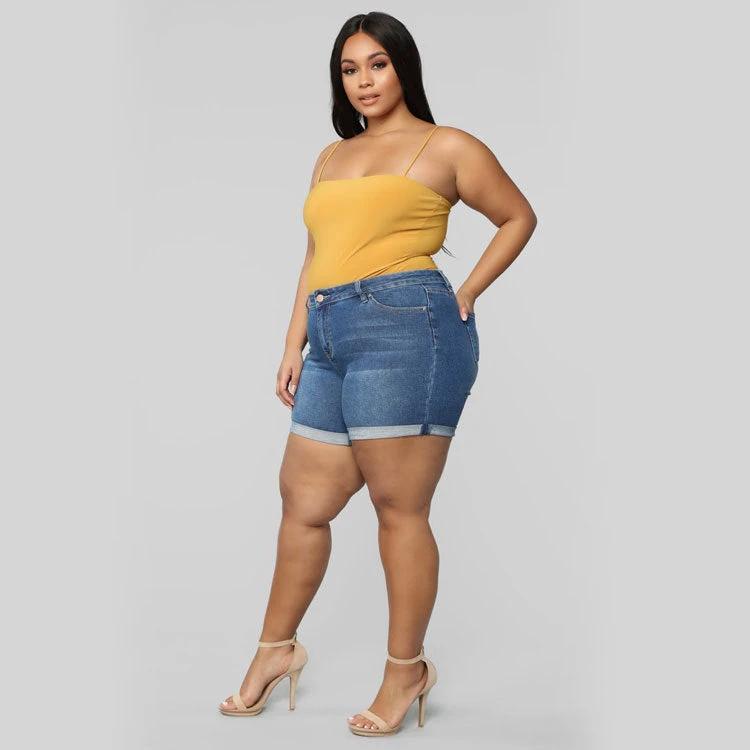 Women's Plus Size Stretch Denim Shorts