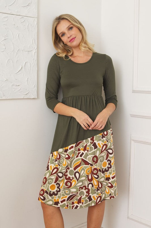 Asymmetrical Accent Midi Dress See size chart under “more details”