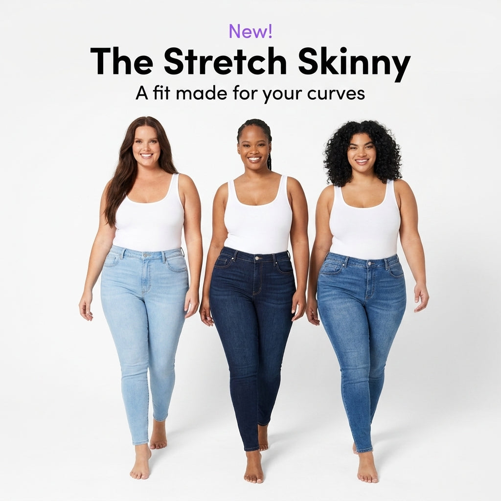 Plus Size High Elastic Denim Pencil Pants for Women