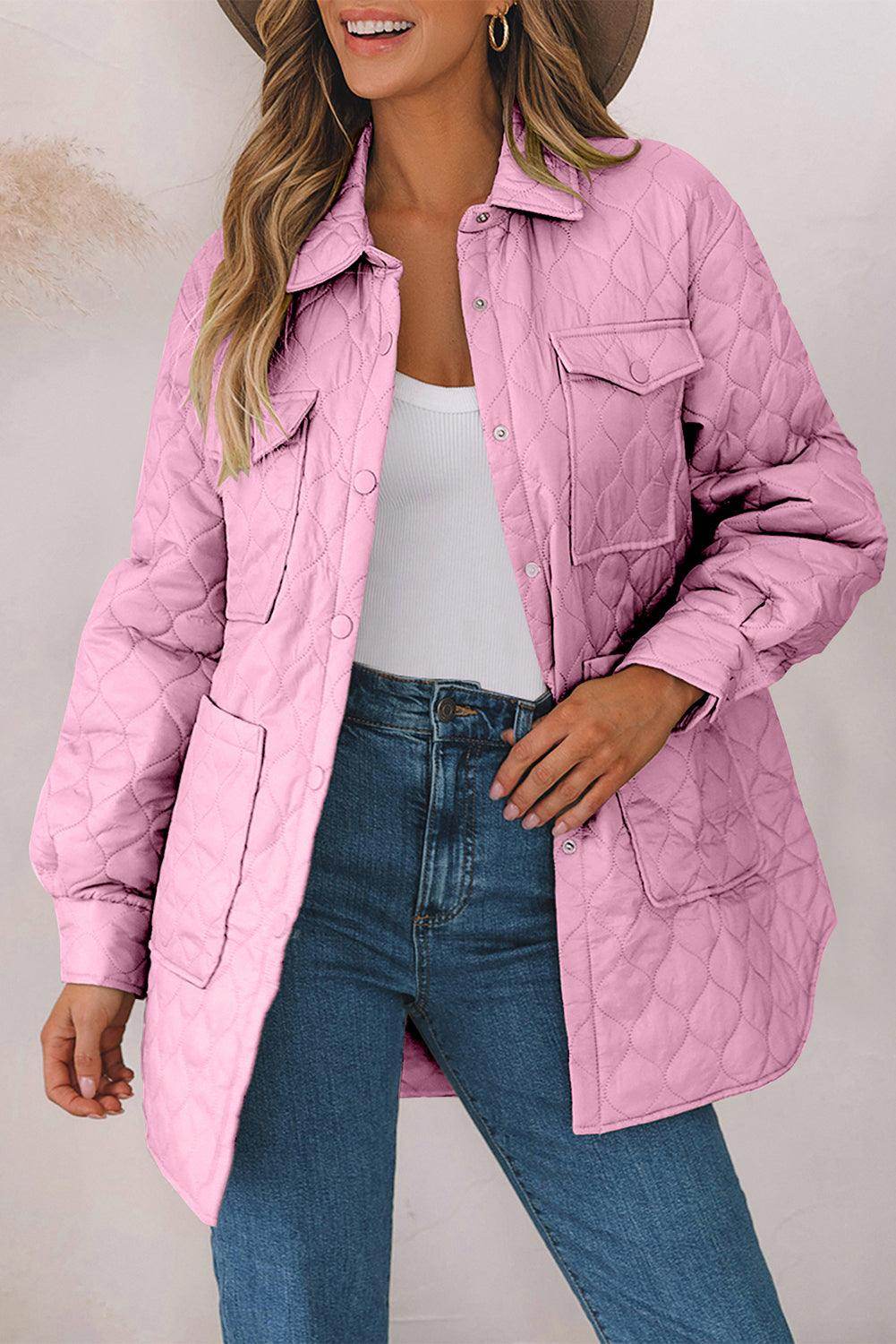 Snap Down Collared Winter Coat for Stylish Warmth