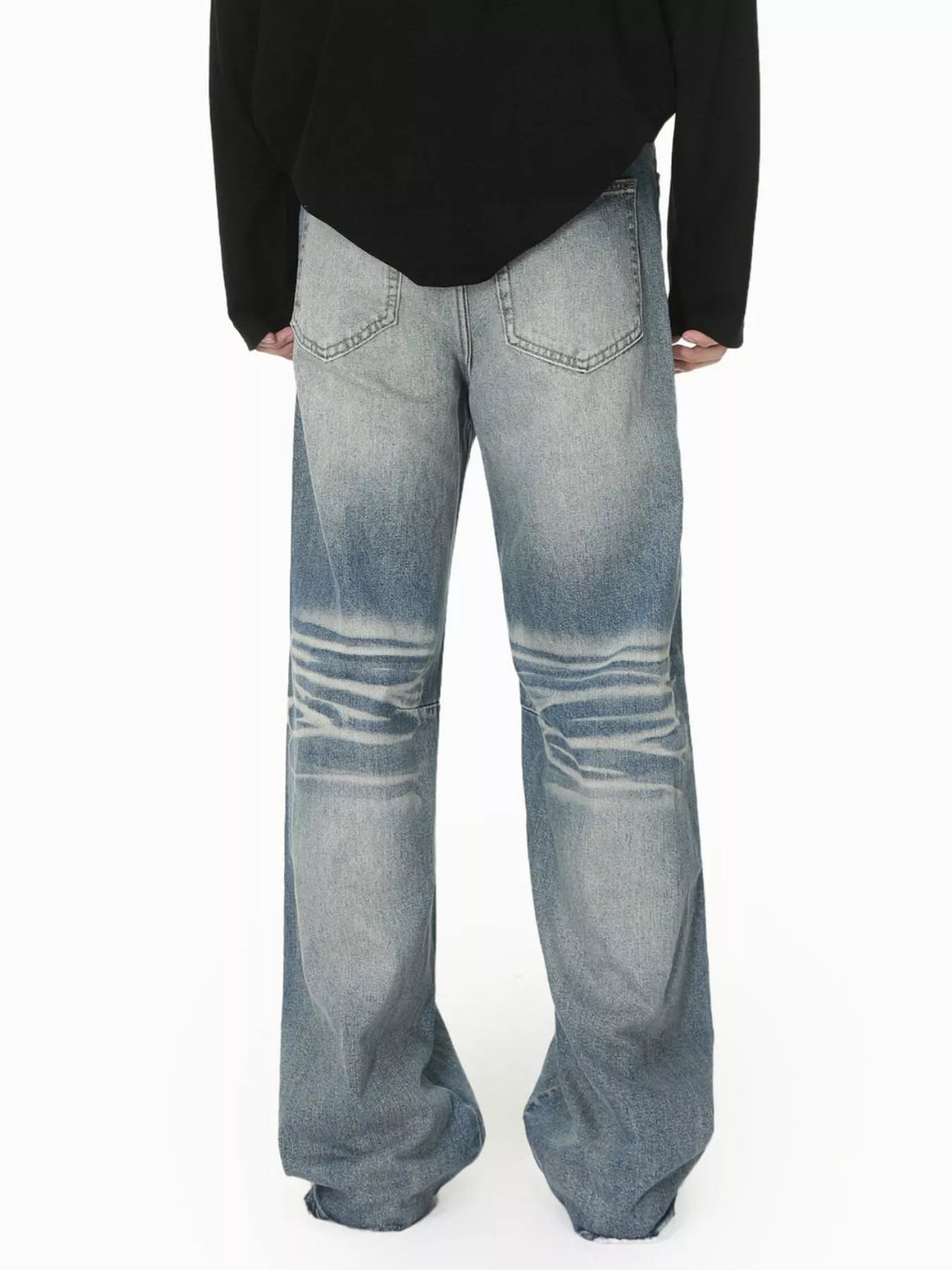 Men's Wide Leg Washed Jeans