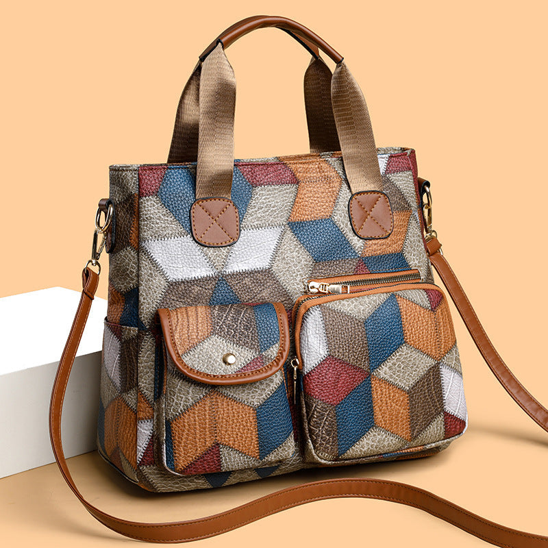 Retro Washed Leather Biker Crossbody Bag