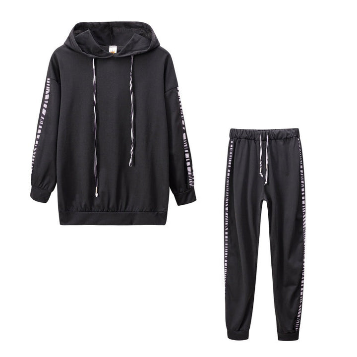 Solid Color Striped Casual Hoodie Two-piece Set See size chart under “more details”