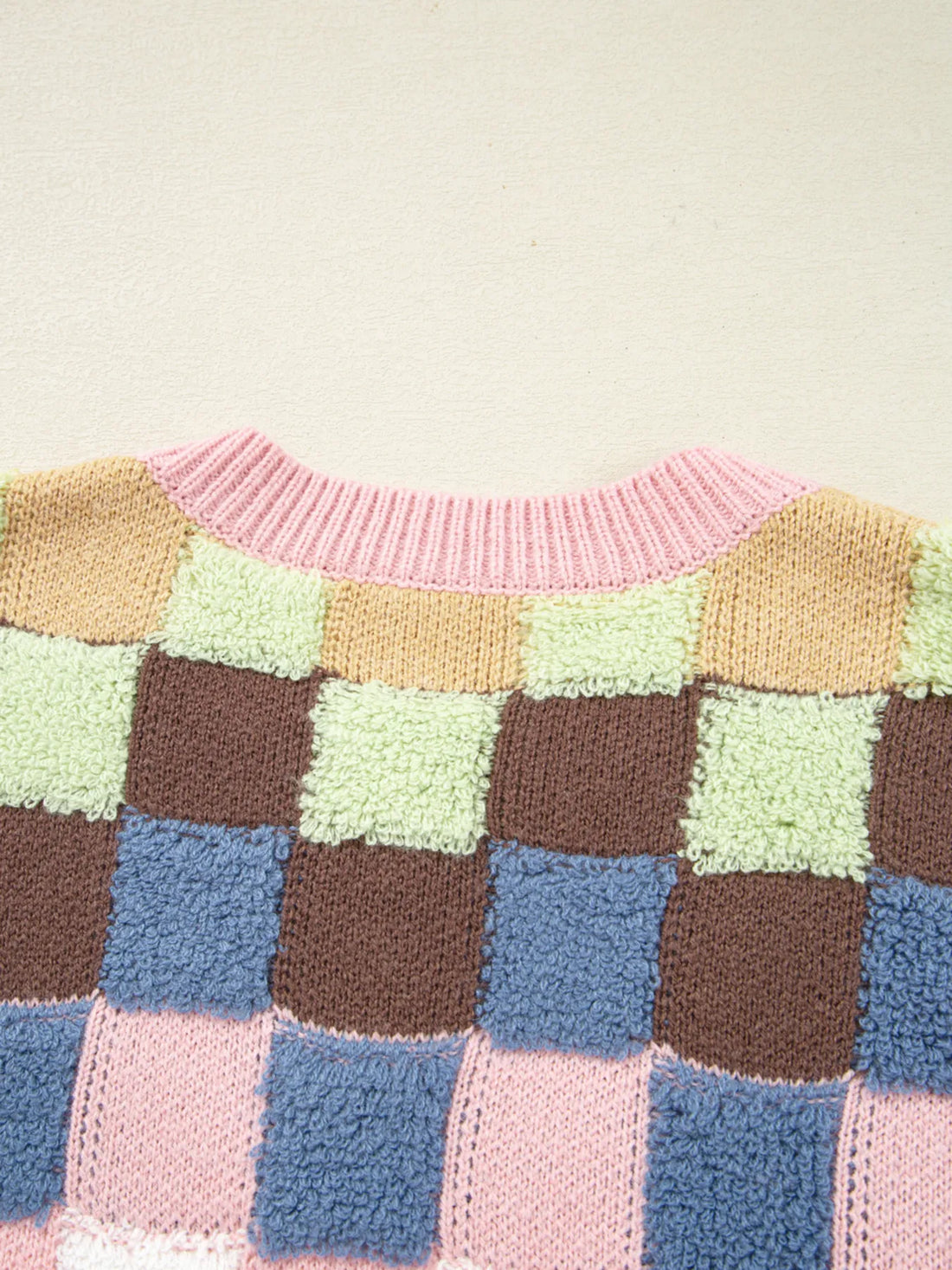 Checkered Pattern Button Front Cardigan