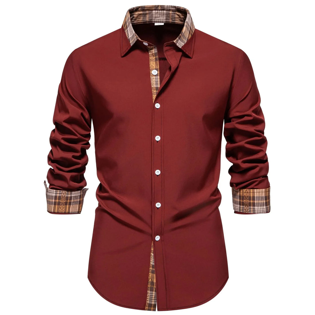 Men's Plus Size Plaid Collar Button Down Shirt