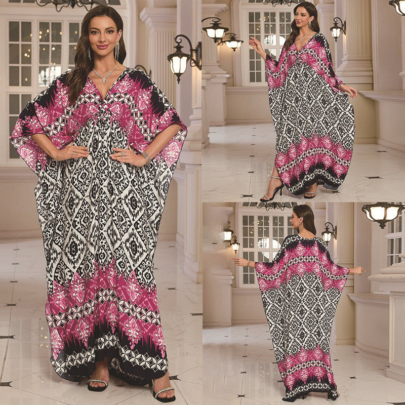 Fashion Personalized Cotton Printed Beach Dress Women