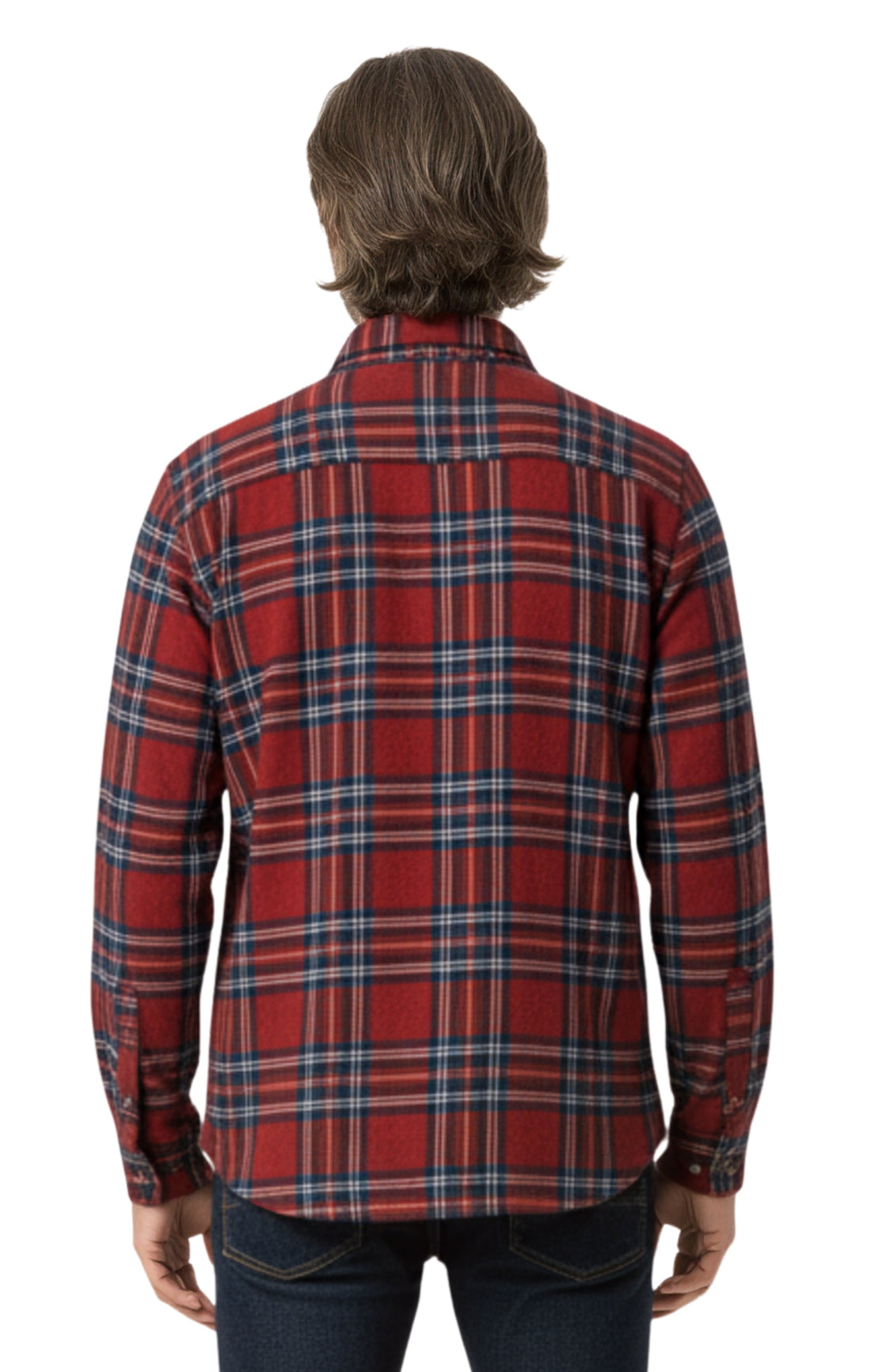 Men's Heathered Fleece Overshirt with Chest Pockets — Button Front