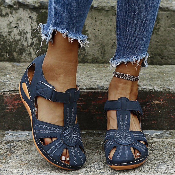 Women's Cutout Round-Toe Velcro Beach Sandals