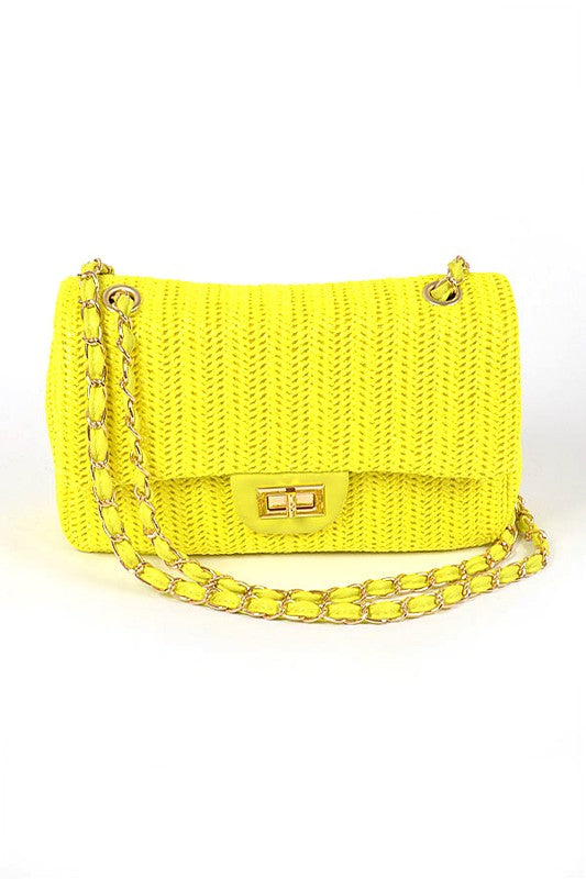 Fashion Shoulder Bag Faux Straw Casual Chic Trendy Accessory