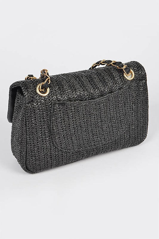 Fashion Shoulder Bag Faux Straw Casual Chic Trendy Accessory