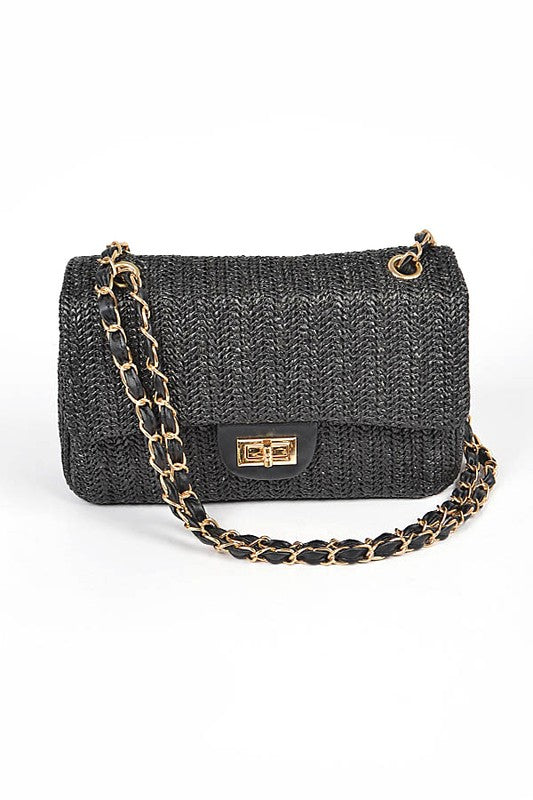 Fashion Shoulder Bag Faux Straw Casual Chic Trendy Accessory