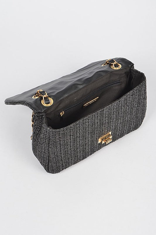 Fashion Shoulder Bag Faux Straw Casual Chic Trendy Accessory