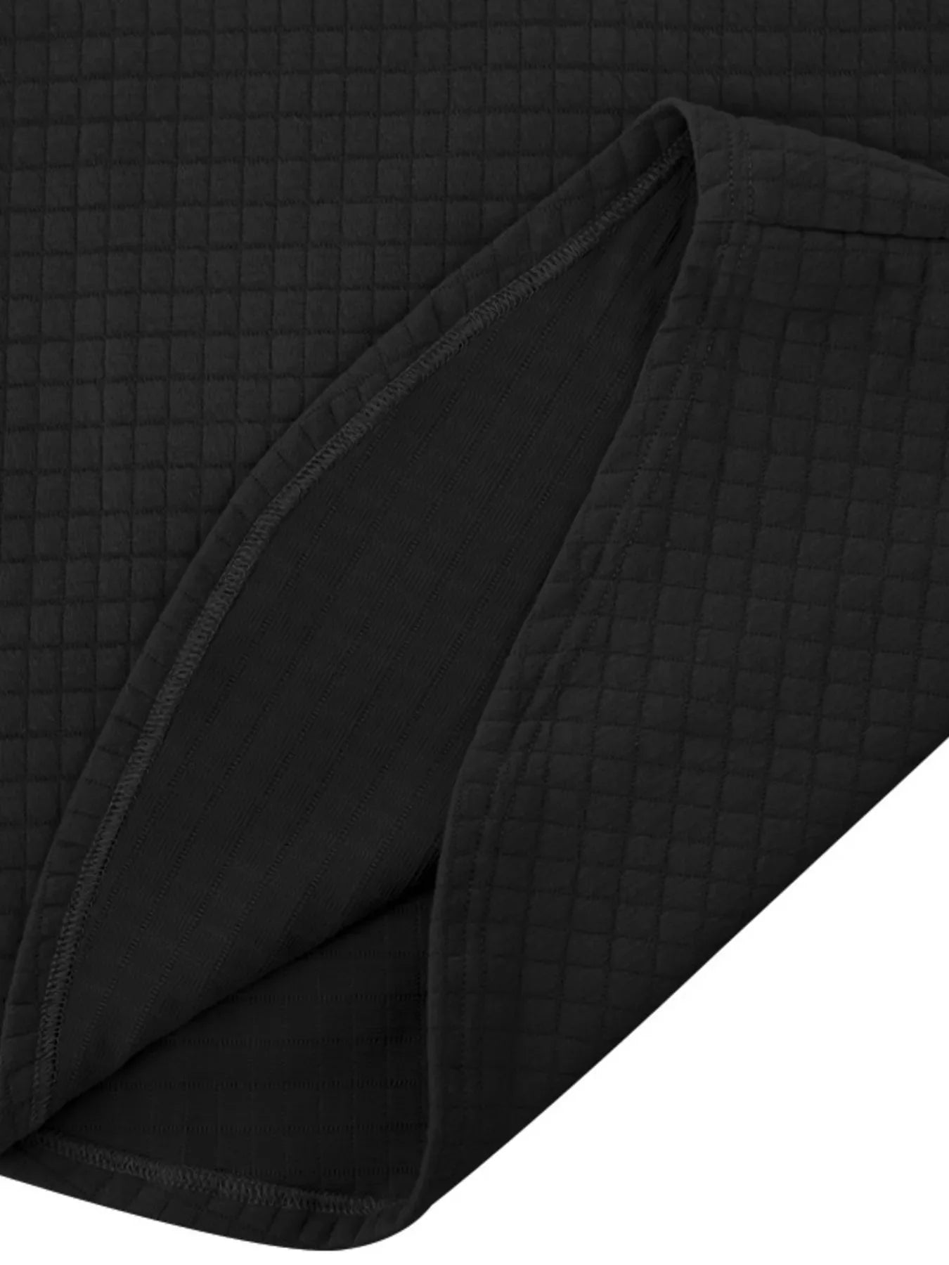 Men's Full Size Textured Short Sleeve Zipper Polo Plus Size