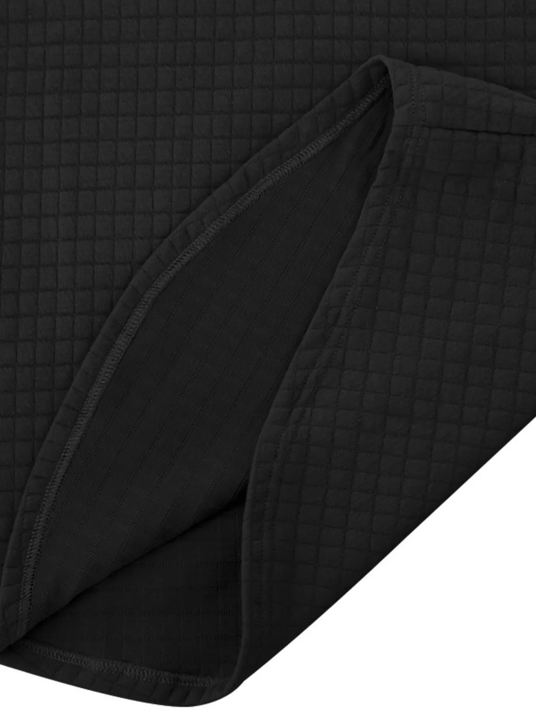Men's Full Size Textured Short Sleeve Zipper Polo Plus Size