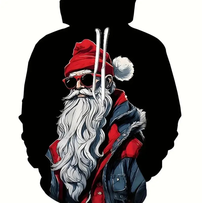 Christmas Unisex Printed Hoodie – Casual Graphic Pullover Sweatshirt