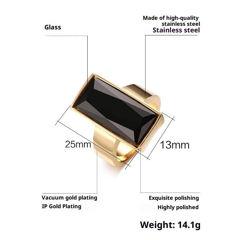 Glass Rhinestone Men's Ring