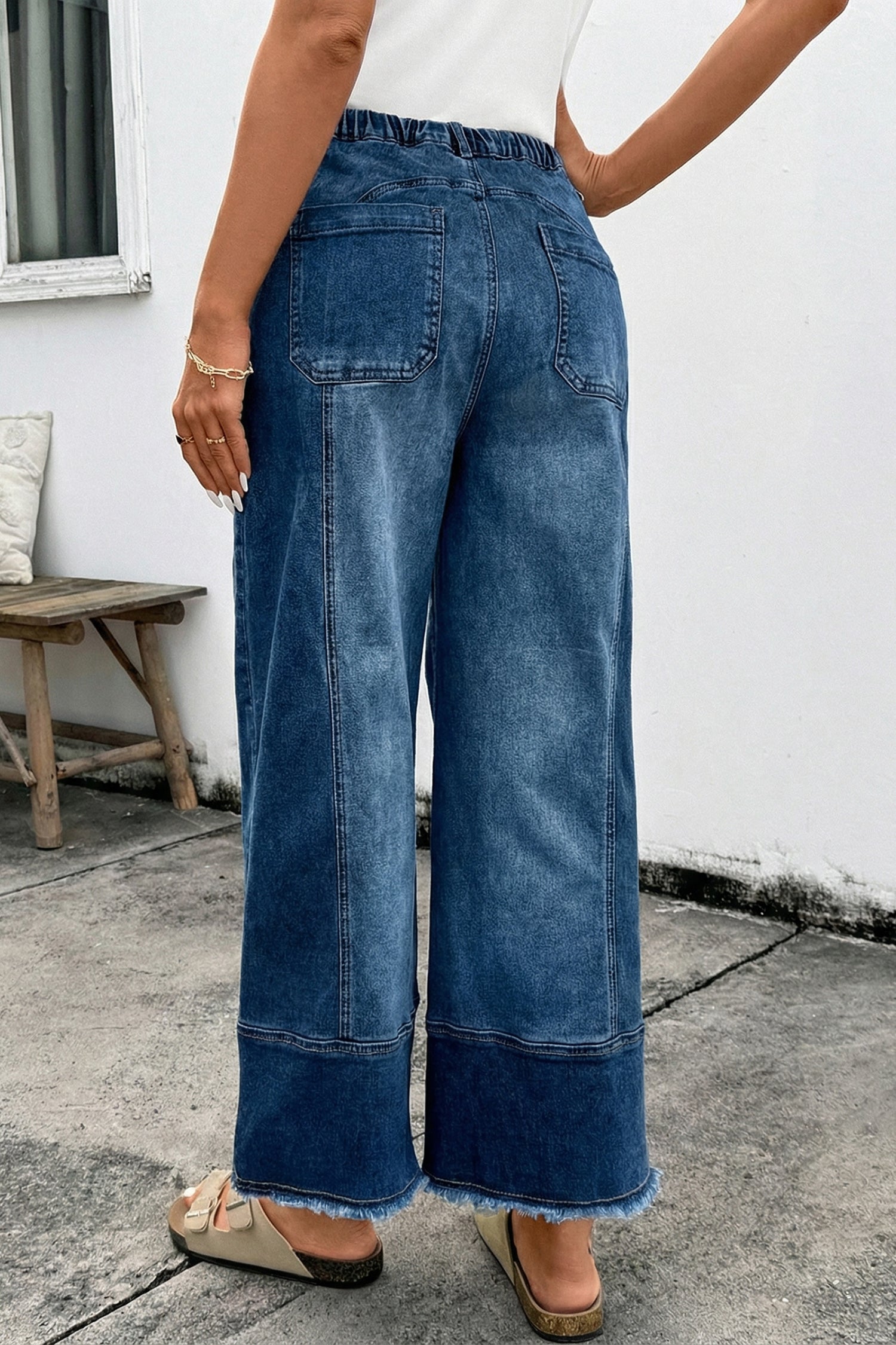 Women's Aleah Hem Wide Leg Jeans