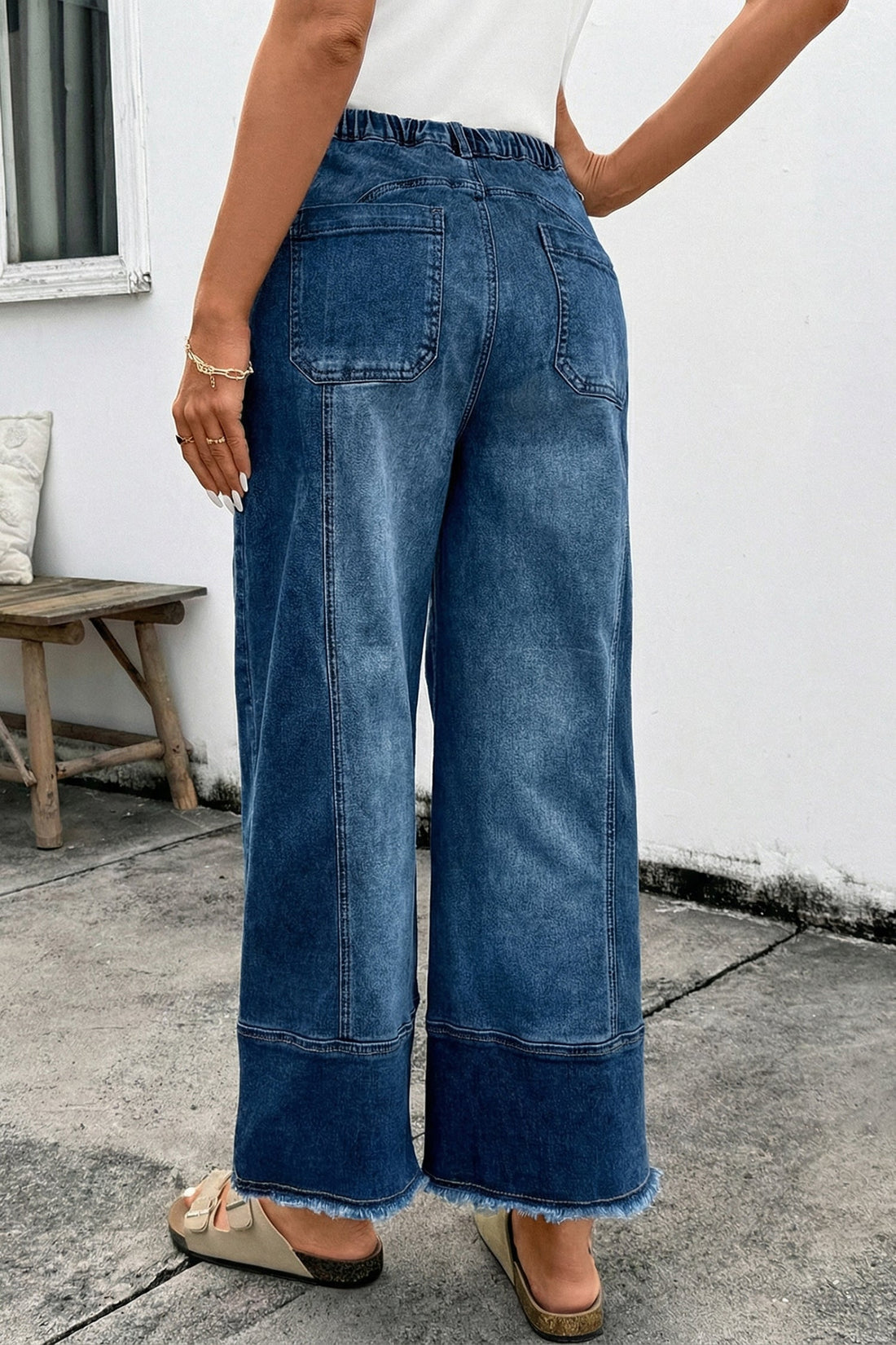 Women's Aleah Hem Wide Leg Jeans