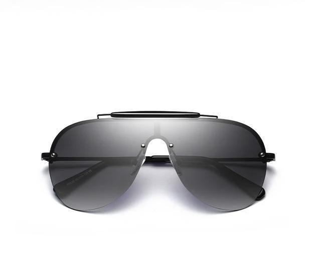 Fashion One-Piece Large Frame Aviator Men's Sunglasses