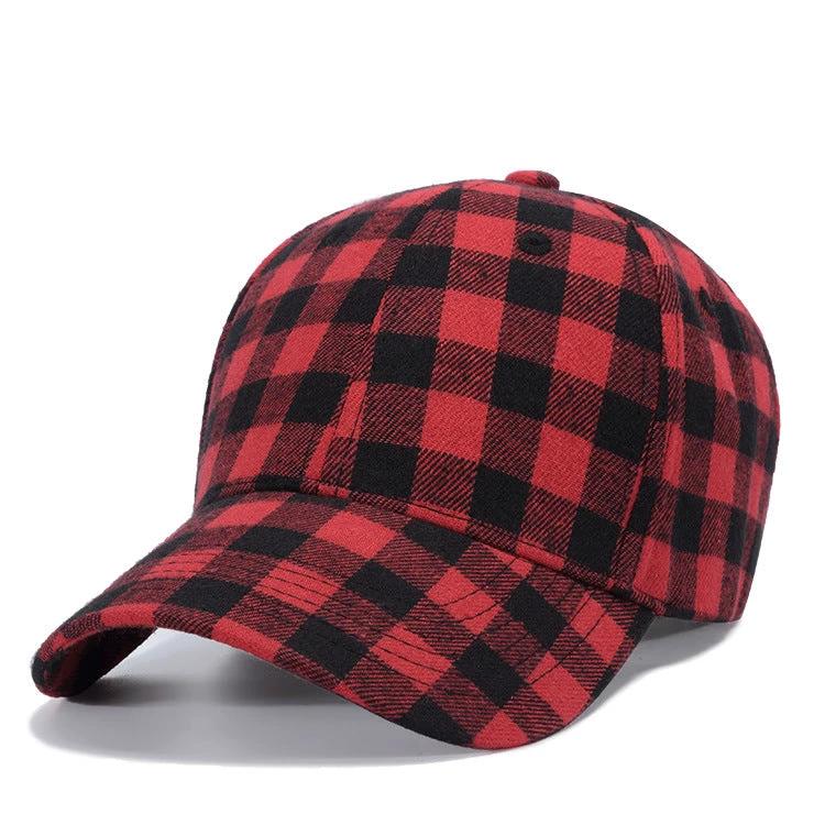 Checkered Peak Baseball Hat For Men