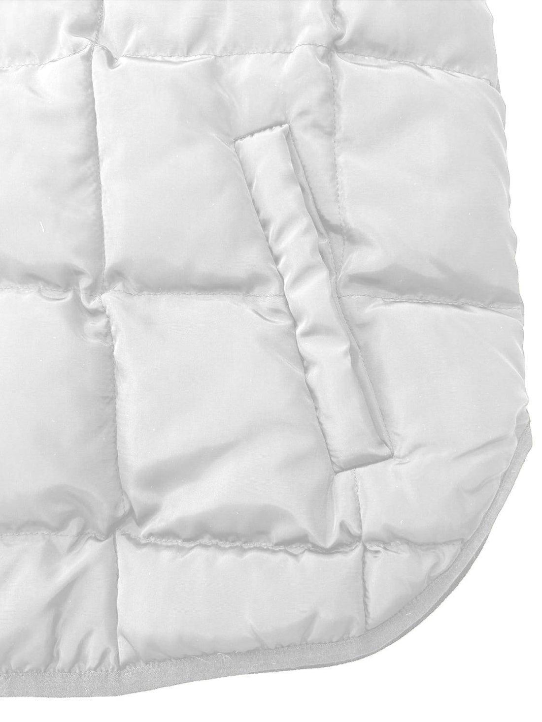 Pocketed Plaid Quilted Zip Up Winter Coat for Women