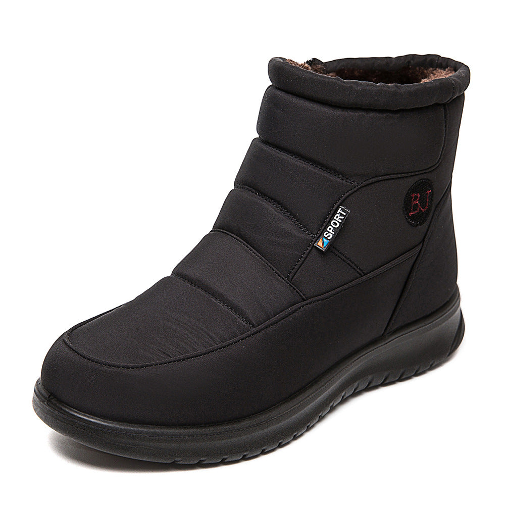 Women's Non-Slip Waterproof Snow Ankle Boots | Flat Heel Cotton Warm Shoes