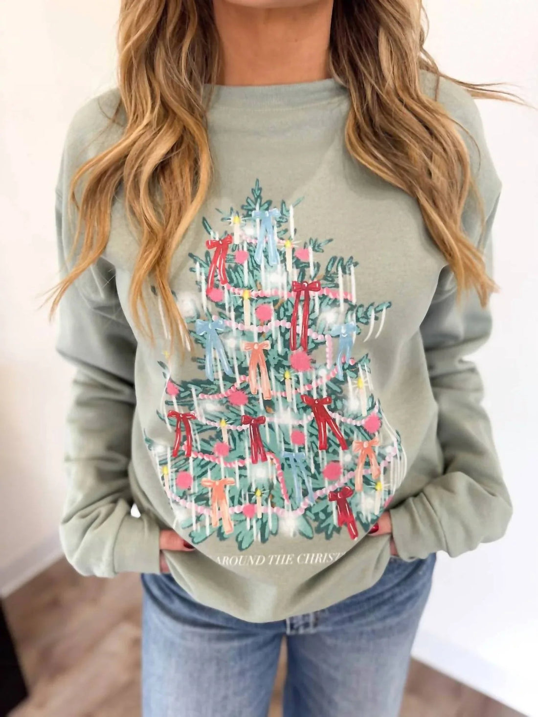 Ginger Christmas Tinsel Tree Sweatshirt