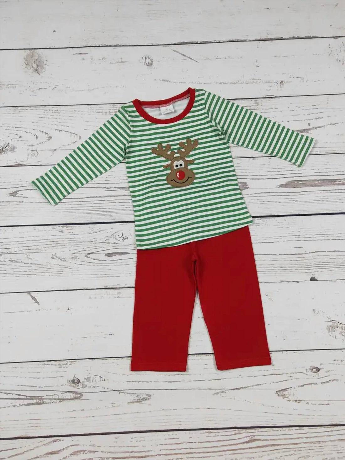 Boys Deer Embroidery Christmas Set
