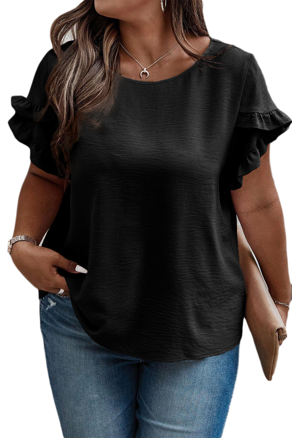 Women's Paulina Ruffled Short Sleeve Plus Size Top