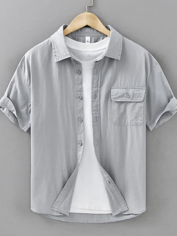 Men's Plus Size Button Up Short Sleeve Shirt