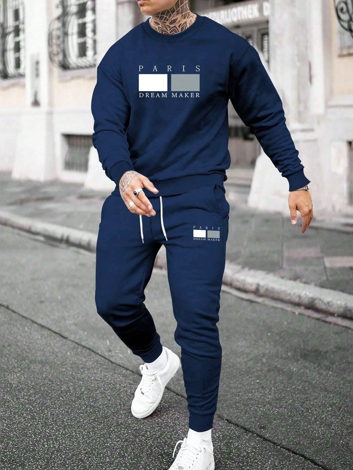 Round Neck Sweater Suit For Men
