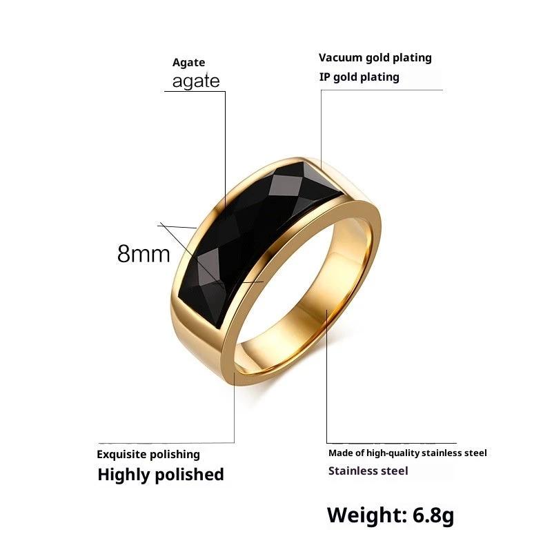 Glass Rhinestone Men's Ring