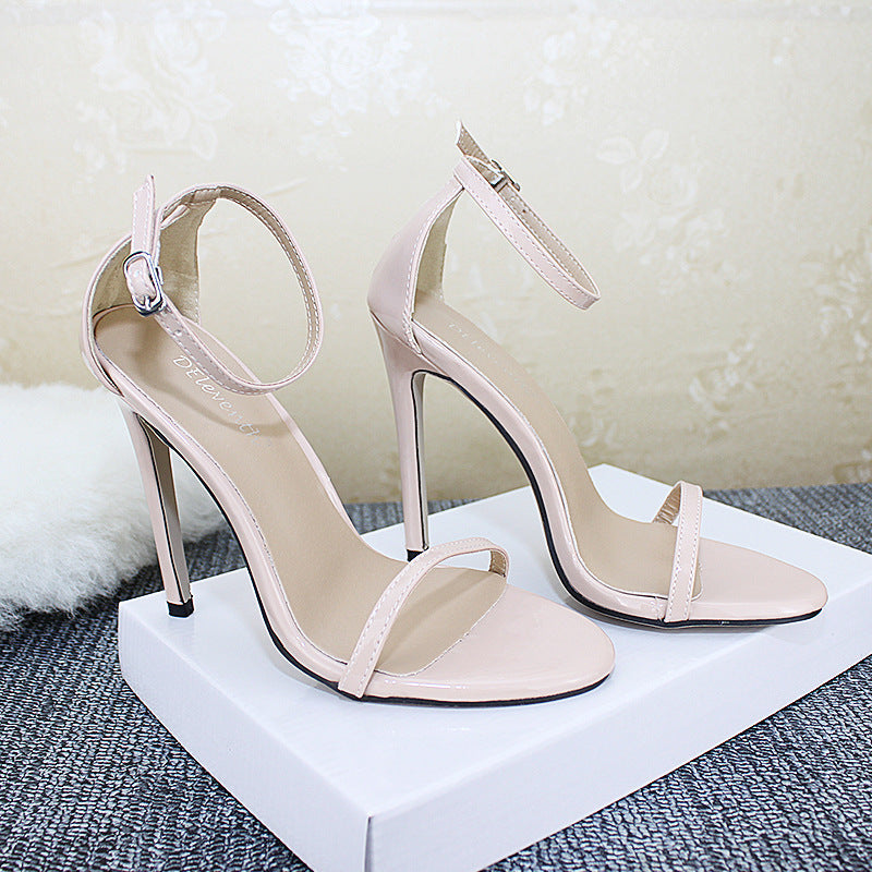 Women's Fish Mouth Stiletto Sandals | Buckle High Heel Open-Toe Heels