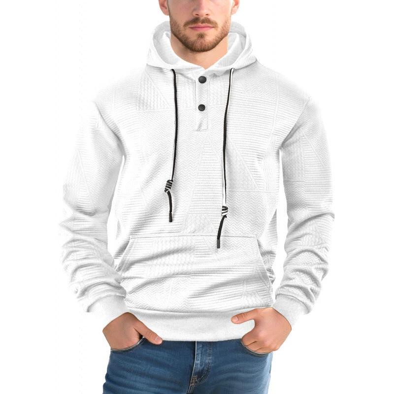 Men's Pullover Solid Color Casual Loose Long Sleeve Hooded Sweater