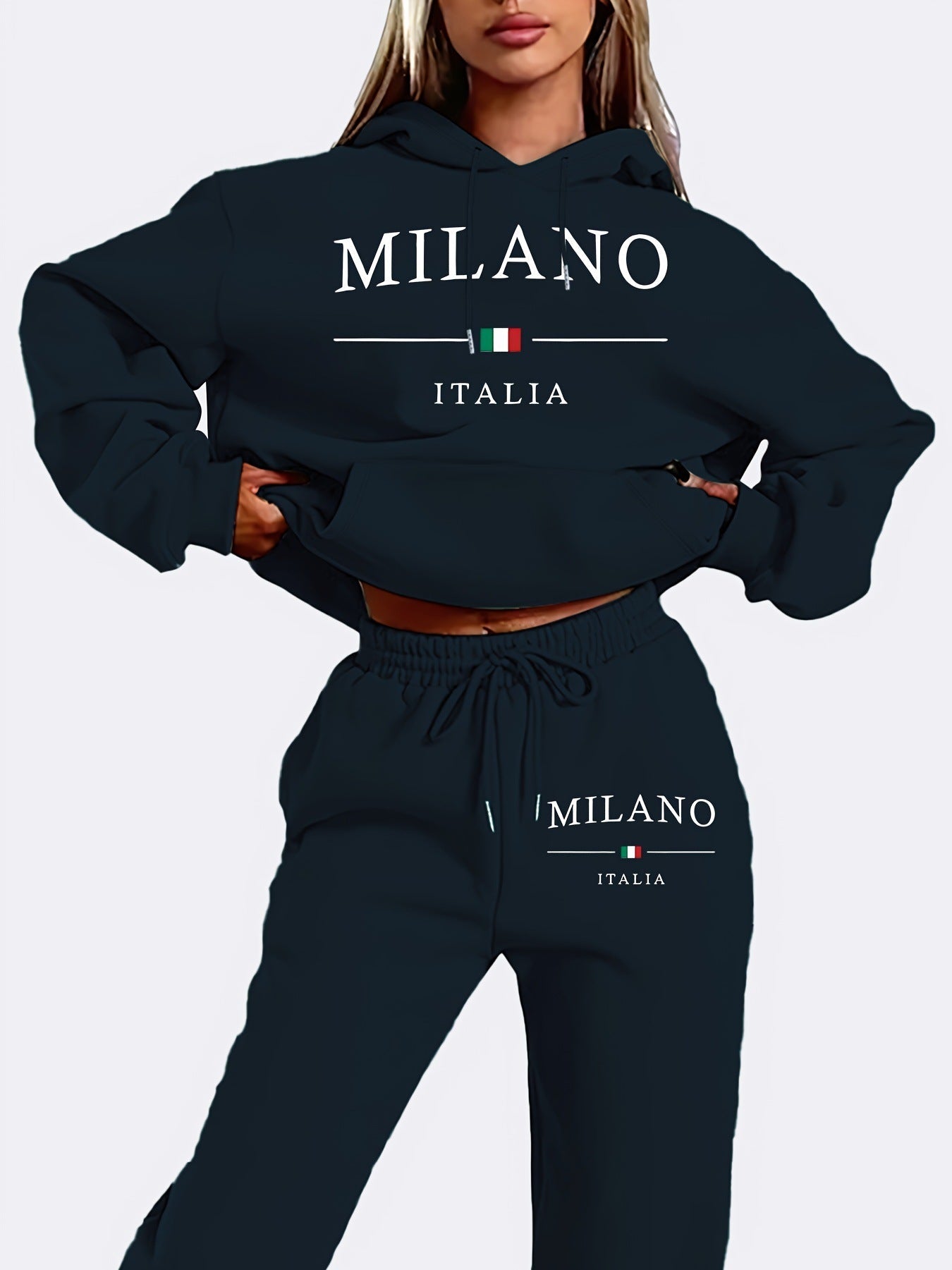 Trendy Plus Size Fleece-lined Sweater Suit See size chart under “more details”