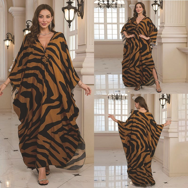 Fashion Personalized Cotton Printed Beach Dress Women