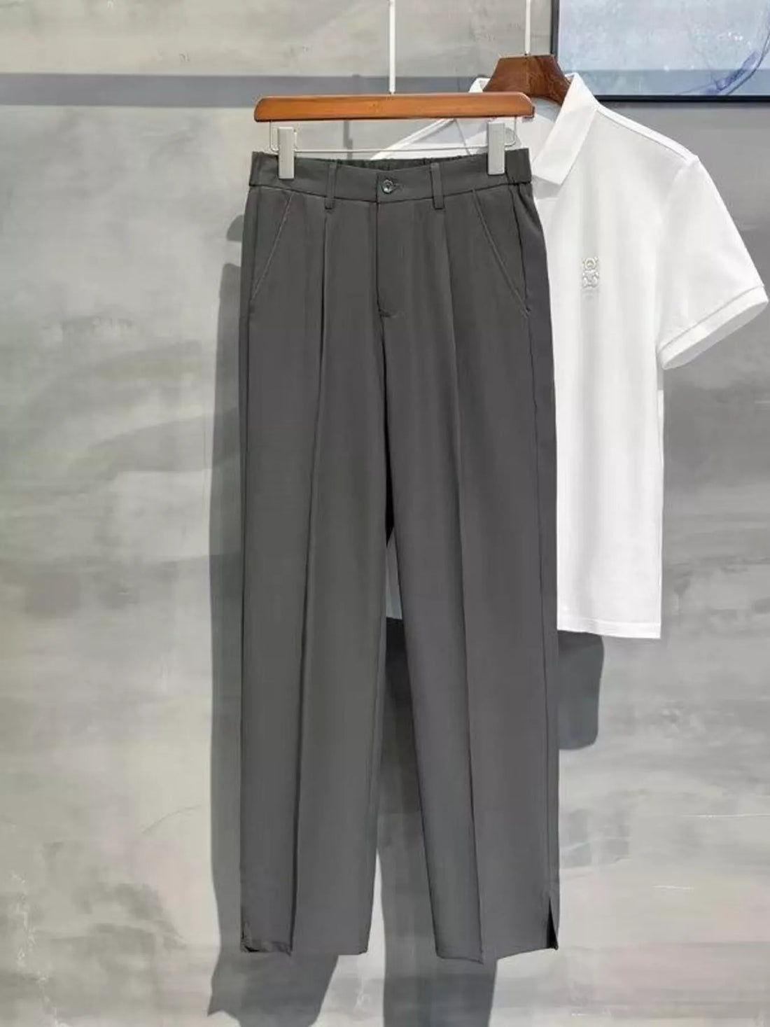 Men's Full Size Seam Detail Straight-Leg Pants Plus Size
