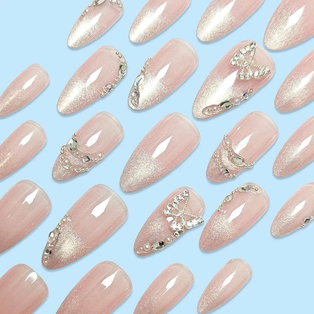 Butterfly Nail Sticker Hot Girl Cat Eye Diamond Wearing Armor