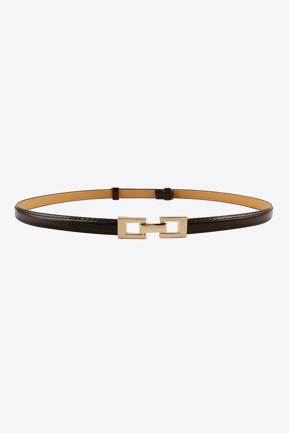 Black White Accessory PU Skinny Belt