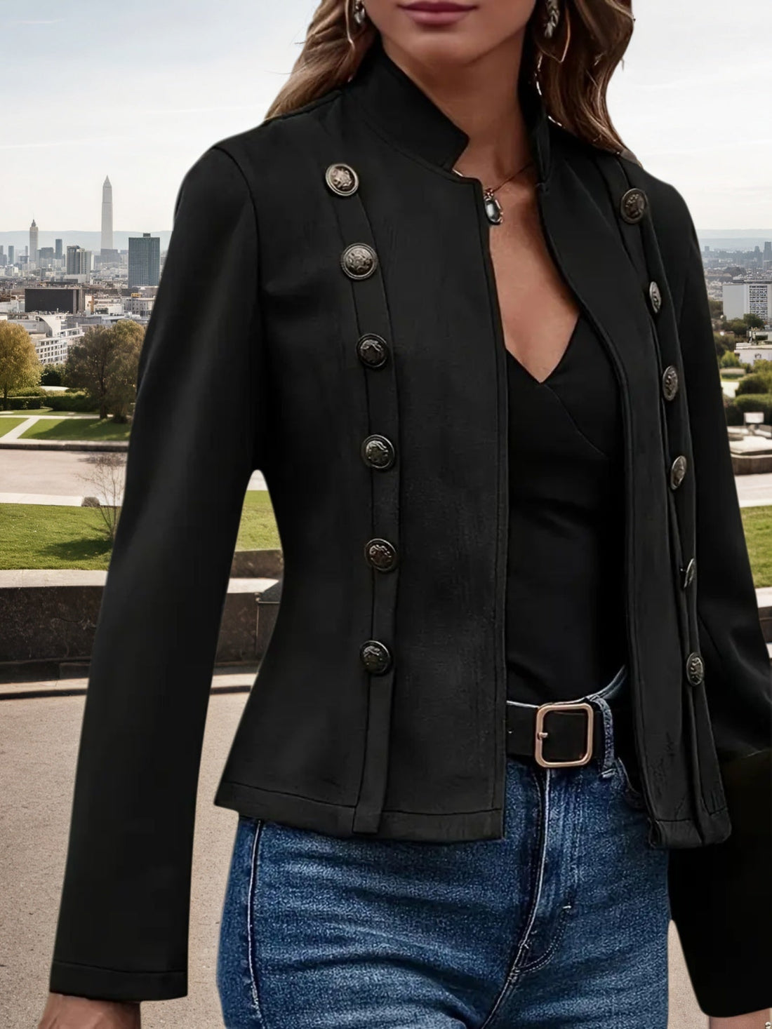 Women’s wide leg denim jacket