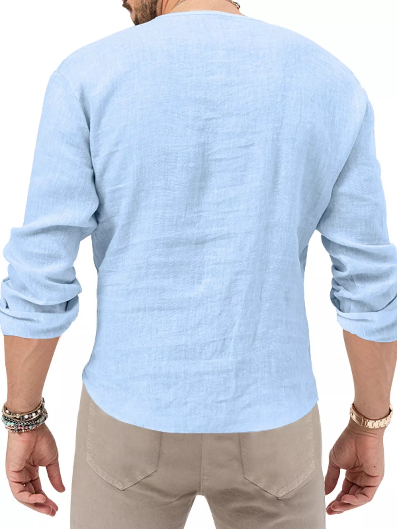 Men's Full Size Slim Fit Long Sleeve Blouse Plus Size