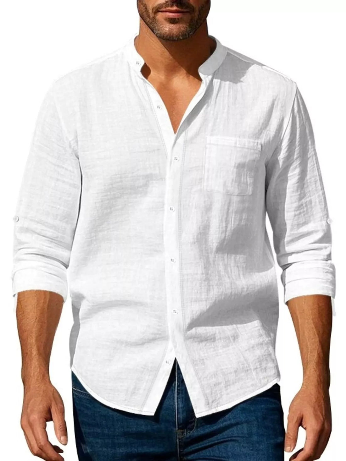 Men's Full Size Button Up Long Sleeve Shirt Plus Size