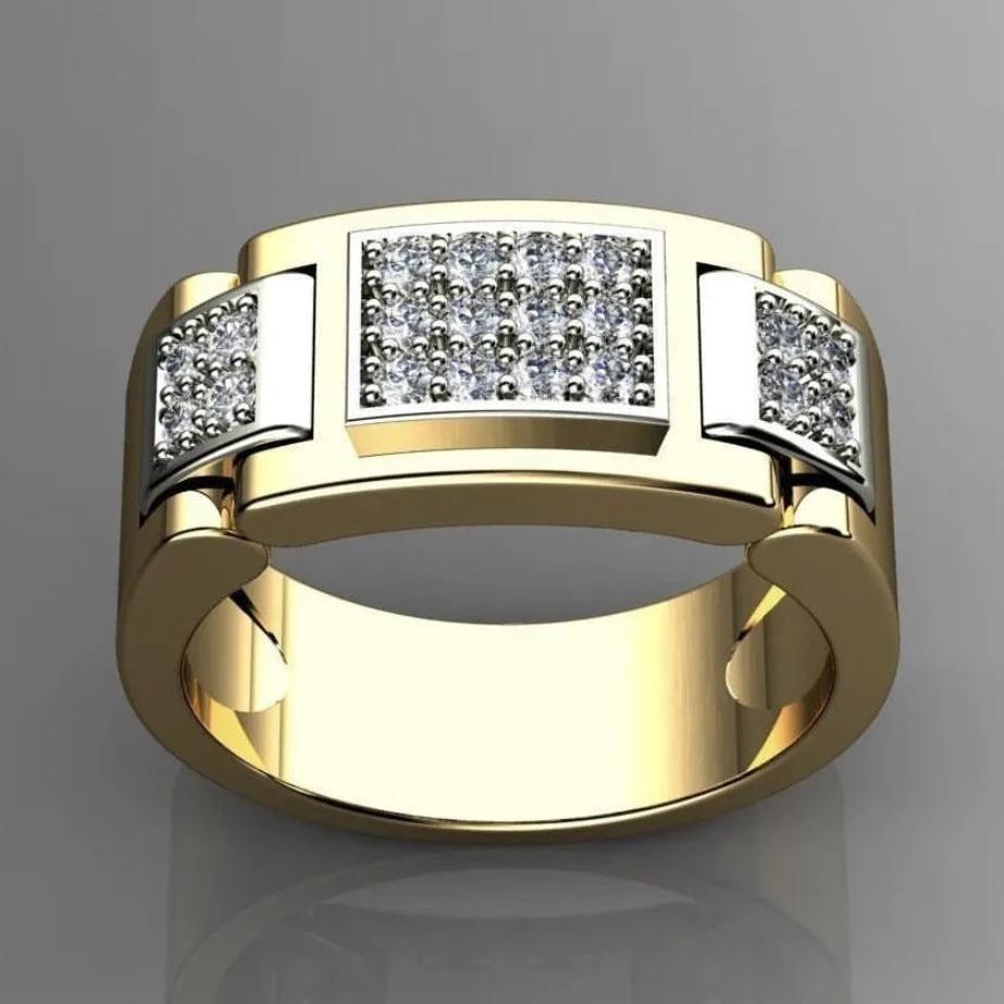 Fashion Rectangular Full Diamond Like Men's Ring