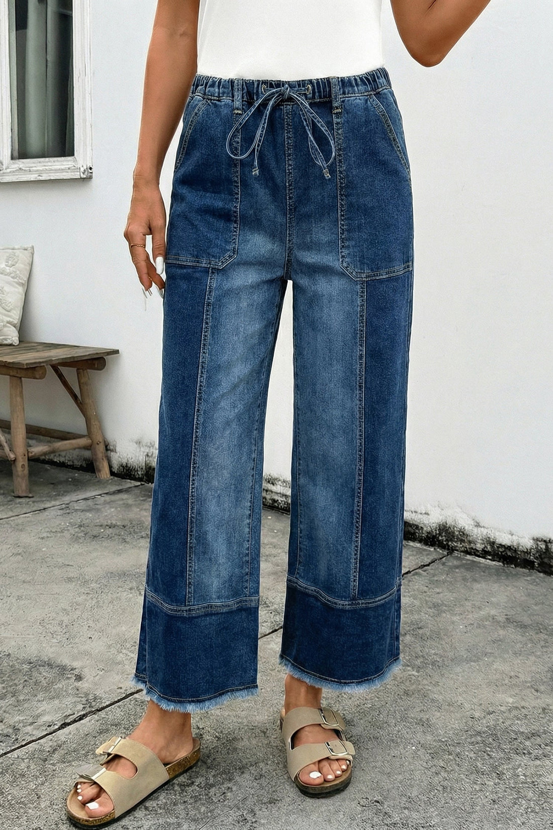 Women's Aleah Hem Wide Leg Jeans