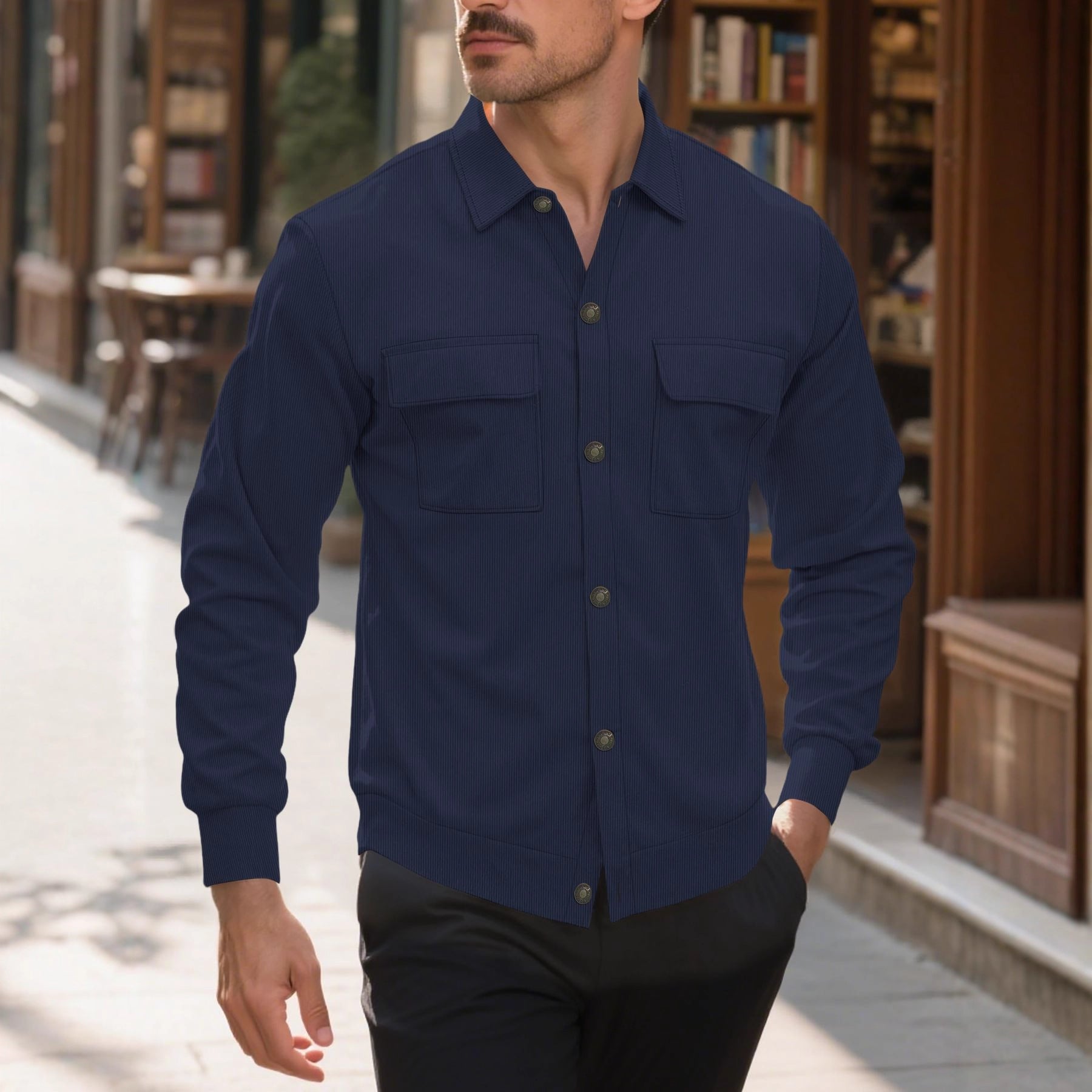 Men's Corduroy Shirt Pocket Coat